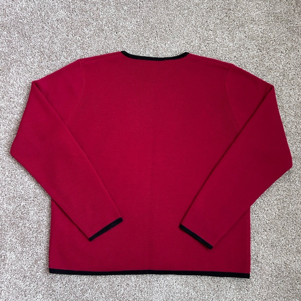 Women’s Vintage Pendalton Red Long Sleeve Sweater Set Wool Blend with Beading - Picture 7 of 12